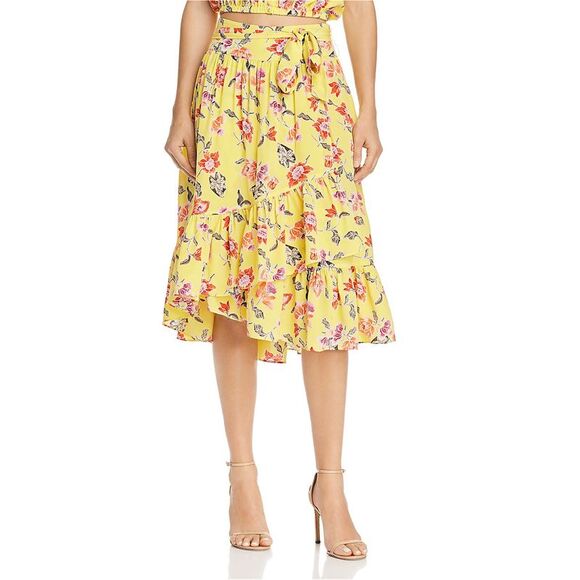 Joie Womens Hand Dyed A-line Skirt, yellow, 2 Women